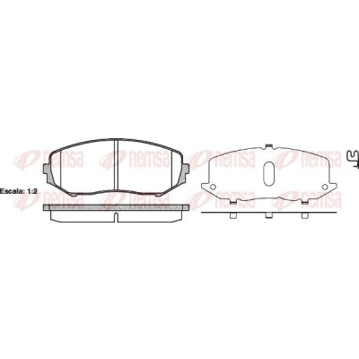 Abbildung von REMSA 1225.02 Bremsbelagsatz Vorderachse inkl. Verschleißwarnkontakt mit Klebefolie Zubehör, Feder TOYOTA: RAV4 III Off Road