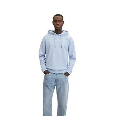 Abbildung von TOM Tailor Denim Hoodie WITH Print Kapuzenpullover, Herren, Größe: Medium, Brunnera blue