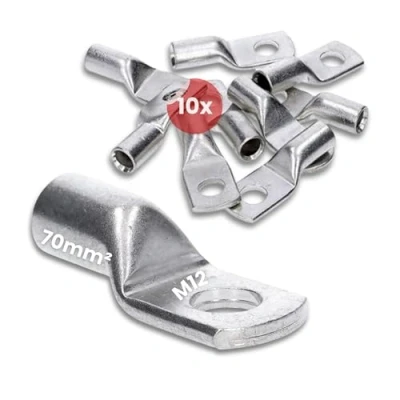 Abbildung von 10 Stück Kalitec HR70 12 Handelsübliche Rohrkabelschuhe 70mm² M12 I ohne Sichtloch Made in Germany