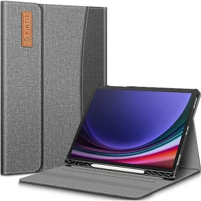 Abbildung von Fintie Hülle für Samsung Galaxy Tab S10+ Plus/S9+ Plus 12.4 Zoll Tablet, Folio Schutzhülle mit Multi Winkel Betrachtung, S Pen Halter und Dokumentenfach, Auto Schlaf/Wach, Dunkelgrau