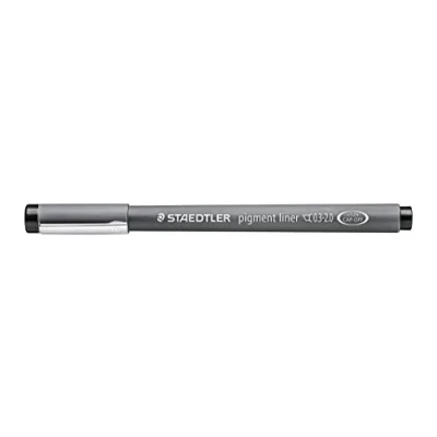 Abbildung von STAEDTLER schwarzer pigment liner, Keilspitze mit Linienbreite 0,3 2,0 mm, dokumentenechte Pigmenttinte, lange Metallspitze, Lebensdauer, 10 Fineliner im Kartonetui, 308 C2 9
