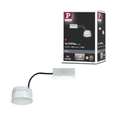 Abbildung von Paulmann 93077 LED Einbauleuchte Modul Base Coin 51mm 3 Step Dim 5W 370lm 230V 3000K Opal dimmbar Deckenspot