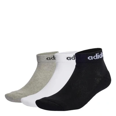 Abbildung von adidas Unisex Linear Ankle Cushioned Socks 3 Pairs, Medium Grey Heather / White Black, 4.5 6