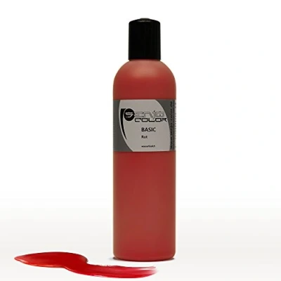 Abbildung von Senjo Color Basic Bodypainting Farben I Kosmetische Körperfarbe wasserlöslich Liquid für Airbrush und Pinsel 250ml Rot