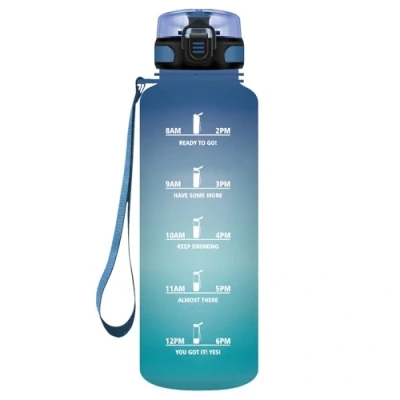 Abbildung von HoneyHolly Trinkflasche 1,5 Liter, Auslaufsicher, Sport, Motivierende mit Zeitmarkierung, Wasserflasche, Filter, Kohlensäure Geeignet, für Outdoor Gym Fitness Wandern