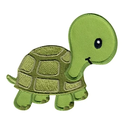 Abbildung von PatchMommy Schildkröte Patch Aufnäher Applikation zum Aufbügeln Bügelbild für Kleidung Jeans Jacken Kinder Baby