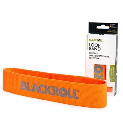 Abbildung von BLACKROLL® LOOP BAND (32 cm), Fitnessband für funktionales Training, hautfreundliches Widerstandsband, Trainingsband zu Hause, Büro oder Park, leichter Widerstand (2,9 kg), Made in Germany, Orange