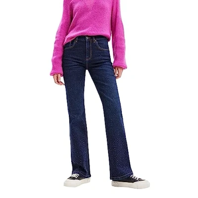 Abbildung von Desigual Studded Flared Jeans, Damen, Größe: 38, Dark blue