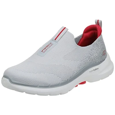 Abbildung von Skechers Herren Gowalk 6 Stretch Fit Slip on Athletic Performance Shoe Walking Schuh, Grau/Rot, 42.5 EU