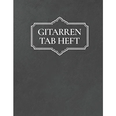 Abbildung von Gitarren Tab Heft: Gitarrenbuch mit leeren Tabulaturlinien und Akkorddiagrammen