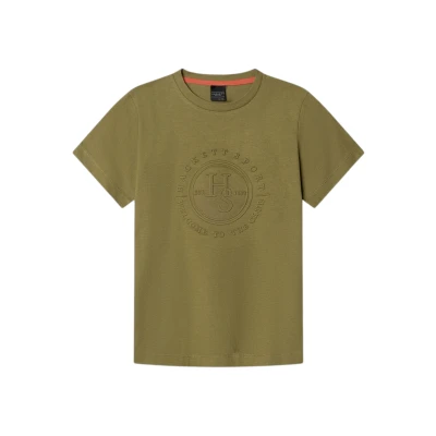 Abbildung von Hackett London für Jungen. HK5000064 Hs Club Emboss T-Shirt, grün (9/10años= 134/140cm), Lässig, Baumwolle, Kurzarm, Kinderbekleidung