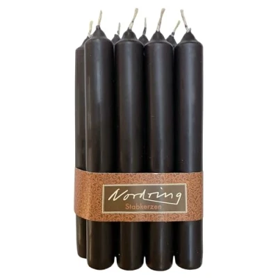 Abbildung von Nordring 8 Stabkerzen schwarz 2,2 x 18 cm hoch