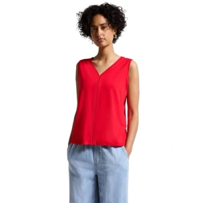 Abbildung von Street One Damen A323333 Jersey Top mit Häkeldetails, Glory Red, 42