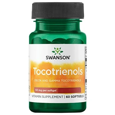 Abbildung von Swanson Tocotrienols, Vitamin E, 60 Weichkapseln, hochdosiert, Laborgeprüft, Glutenfrei, Ohne Gentechnik
