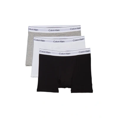 Abbildung von Calvin Klein Underwear Relaxed FIT Trunk 3 PACK ICON Cotton Stretch Panties, Herren, Größe: 3XL, Black/white/grey heather