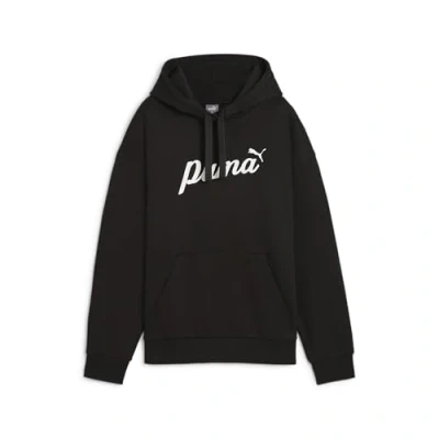 Abbildung von Puma Script Kapuzenpullover blackwhite rubber, Damen, Größe: XS, Black white rubber