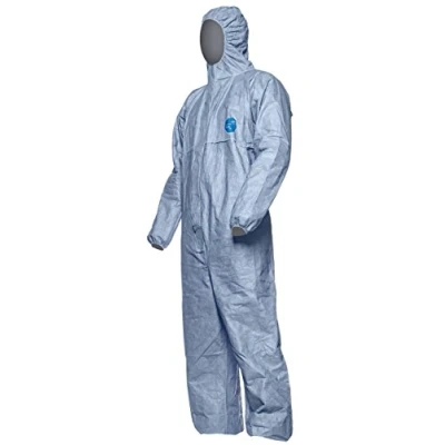 Abbildung von DuPont Tyvek 500 Xpert Chemikalienschutzkleidung mit Kapuze, KategorieII, Typ 5 B und 6 Robust Leicht Blau Größe XL