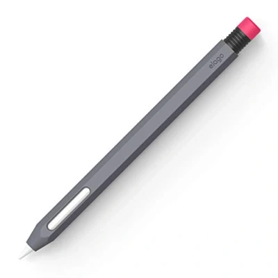 Abbildung von elago Klassische Hülle kompatibel mit Apple Pencil 2nd Gen Klassisches Design, magnetischem Laden und Dual Tap (Lesen Sie die Installationsanweisungen Dunkelgrau)