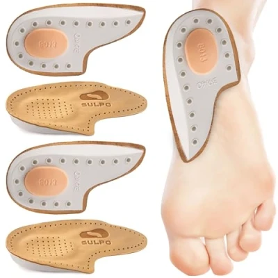 Abbildung von SULPO Orthopädische Fersenkissen Einlagen bei Fersensporn und Plantarfasziitis Einlegesohlen Fersenpolster für Schuhe Damen, Herren, Kinder Größe 35 46 (2 Paare, 37 38)