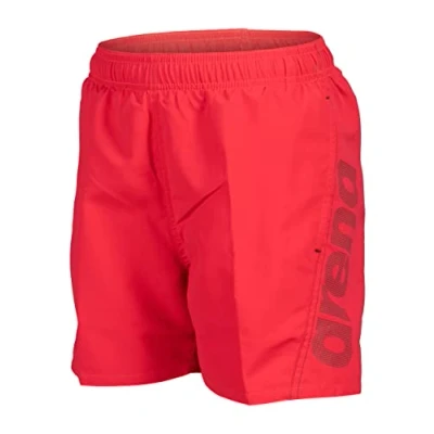 Abbildung von ARENA Jungen Fundamentals Logo Jr Boxer Swim Trunks, Fluo Red dark Olive, 164 EU