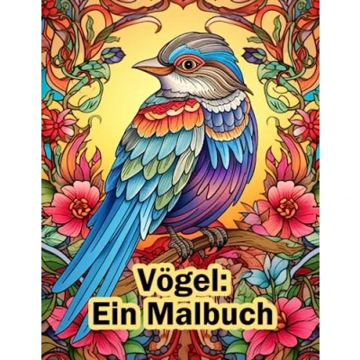 Abbildung von Vögel Ein Malbuch: Malbuch für Erwachsene und Senioren zur Entspannung zum kreativen Abbau von Stress