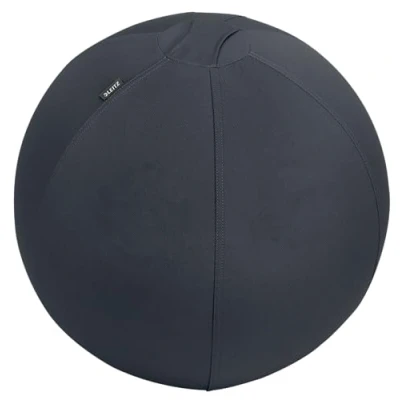 Abbildung von Leitz Ergo Active Sitzball, Ergonomische Alternative zum Bürostuhl, Gymnastikball, 55 cm Durchmesser, Anti Wegroll Funktion, Stoffbezug, Für Büro oder Home Office, Serie, Dunkelgrau, 65410089