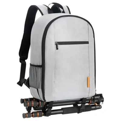 Abbildung von TARION Kamerarucksack Klein Fotorucksack Kameratasche: Kamera Rucksack Kompakt Kamerarucksäcke Leicht Foto Rucksäcke Spiegelreflex mit Wasserdicht Regenschutz für Spiegelreflexkameras(TB M,Grau)