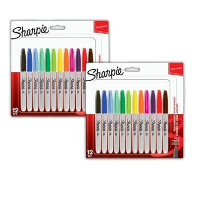 Abbildung von Sharpie Permanentmarker Feiner Punkt für mutige Details 2x 12 Zählen