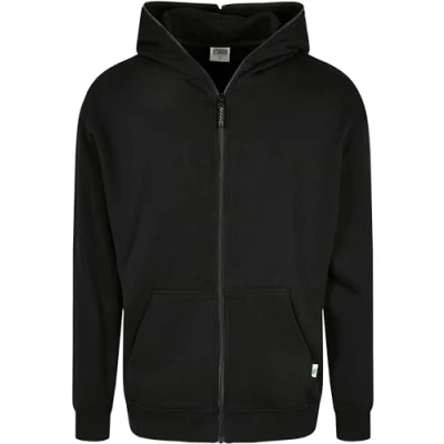 Abbildung von Urban Classics Organic FULL ZIP Hoodie Sweatjacke, Herren, Größe: 3XL, Black