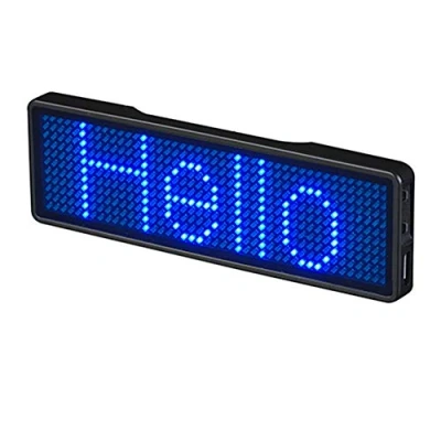 Abbildung von PovKeever LED Programmierbares Scrollen Namensschild Badge Display Board Digital Moving Sign USB Wiederaufladbare ID Tag für Restaurant Shop Ausstellung Nachtclub Hotel