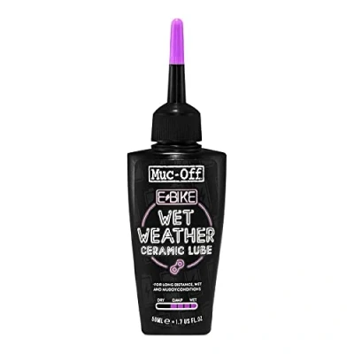 Abbildung von Muc Off eBike Wet Chain Lube, 50ml Bike Oil, Wax for Dry Weather Conditions Lubricant Electric Bikes, Black