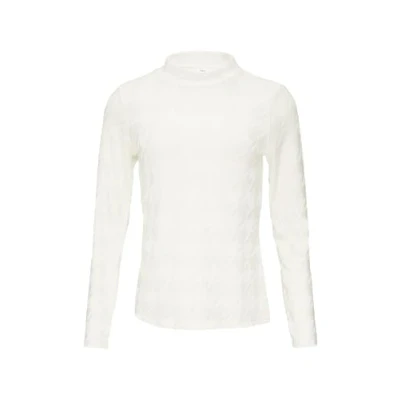 Abbildung von s.Oliver Black Label MIT Hahnentrittmuster Langarmshirt, Damen, Größe: 36, Ecru