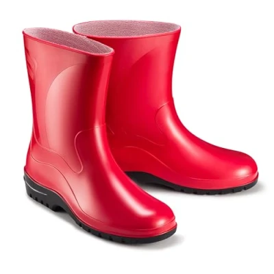 Abbildung von ESTRO Gummistiefel Damen Halbhoch Wasserdicht Regenschuhe Regenstiefel Regenstiefeletten K007 (38 EU, Rot)