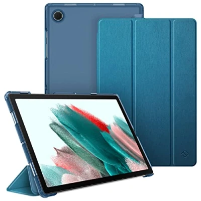 Abbildung von Fintie Hülle für Samsung Galaxy Tab A8 10.5 2022/2021, Ultradünn Schutzhülle mit Transparenter Rückseite Cover Auto Schlaf/Wach Zoll SM X200/X205/X207, Pfauenblau