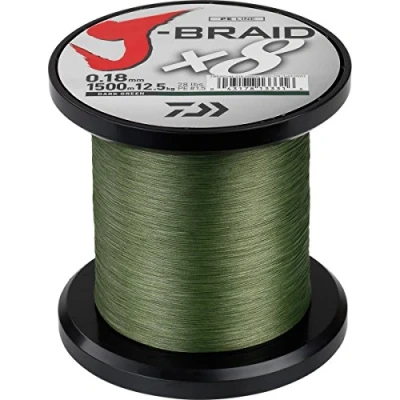 Abbildung von Daiwa J Braid X8 0.24mm 1500m d.green Geflochtene Schnur