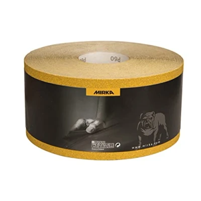Abbildung von Mirka Gold Universal Schleifpapier Schleifrolle 115mm x 50m / Korn P400 Zum Schleifen von Gips, Spachtel, Spanplatten, Holz, Lack