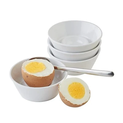 Abbildung von APS Eierbecher 4er Set stapelbare Eier Becher mit hohem Rand aus Melamin Abmessungen: 8 x cm/Höhe: 3 cm/Farbe: Weiß