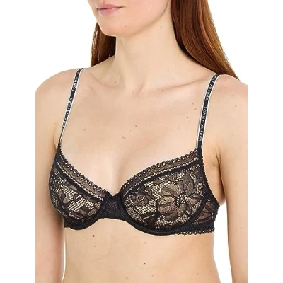 Abbildung von Tommy Hilfiger Damen Unlined Demi (EXT Sizes) UW0UW04754 Bügel BHS, Schwarz (Black), 80B