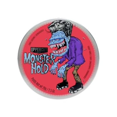 Abbildung von Uppercut Deluxe Monster Hold Pomade, schweres und starkes Wachs basiertes Herrenhaarprodukt, langlebig überarbeitbar für traditionelle oder mutigere Stile, Ben Brown Design 70g