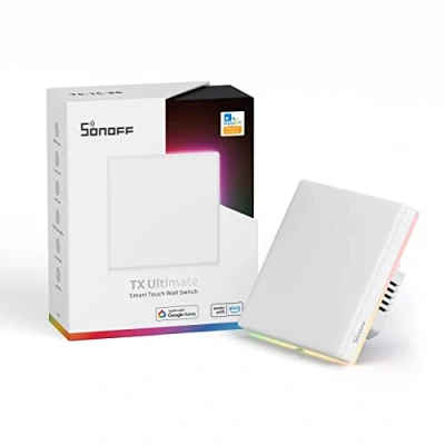 Abbildung von SONOFF T5 1 Gang WiFi Smart Touch Lichtschalter, 2 Wege Wireless Wandlichtschalter, Full Schalter, LED Türklingel Smarte Wandschalter, kompatibel mit Alexa, Google Home, 5A/1200W