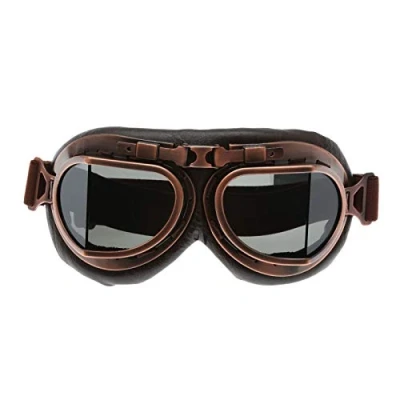 Abbildung von Dreld Winddicht Motorradbrille Vintage, Helmbrille Crossbrille, Retro Fliegerbrille, Motorrad Überbrille, Roller Brille Radbrille für Atv Bike Motocross Schutzbrille