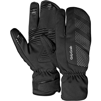 Abbildung von GripGrab Ride Winddichte Deep Winter 3 Finger Lobster Fahrradhandschuhe Warme Gel Gepolsterte Fahrrad Winterhandschuhe