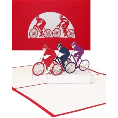 Abbildung von Pop Up Karte Radsport Fahrrad Tour Geburtstagskarte Gutschein Einladung Radtour &amp; Radrennen
