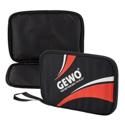 Abbildung von GEWO Einzelhülle Master Robuste Tischtennisschläger Hülle für einen Schläger Nylon Tischtennis Tasche mit gepolstertem Schlägerfach Rundum Schlägerschutz Trageschlaufe, 32cm, rot
