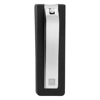 Abbildung von ZWILLING Nagelknipser (Mit Nagelfangbox, Starke Hebelwirkung für Finger und Füße, Leicht gebogene Schneide), Premium, Schwarz 80 mm