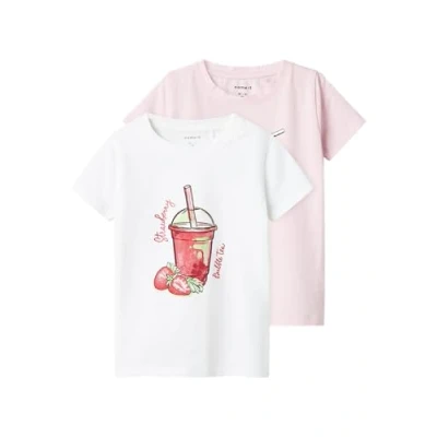 Abbildung von Name it Nmffoji 2 PACK Tshirt print für Kinder, Größe: 104, Light pink/white