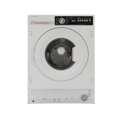 Abbildung von Sharp ES NIB814BWNA DE Einbau Waschmaschine, A (A bis G), 8 kg, 1400 U/min., Advanced Inverter Motor, Dampf, 15 Programme inkl. Min. Kurzprogramm, AquaStop, Weiß