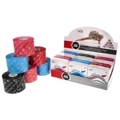 Abbildung von Nasara Original Kinesiologie Physio Sport Tape: 6er Box mit 6 Tapes für und Medizin, Rollengröße 5cm x 5m, Mix Rot