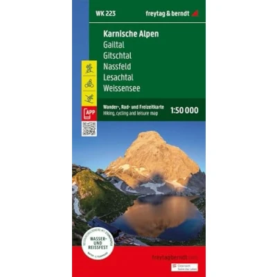Abbildung von Karnische Alpen, Wander , Rad und Freizeitkarte 1:50.000, freytag &amp; berndt, WK 223: Gailtal Gitschtal Nassfeld Lesachtal Weissensee, mit APP, ... berndt Freizeitkarten, Band 223)