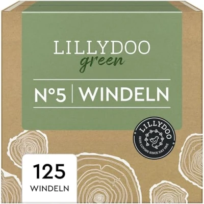 Abbildung von LILLYDOO green umweltschonende Windeln, Größe 5 (11 16 kg), Monatsbox (125 Windeln) (FSC Mix)